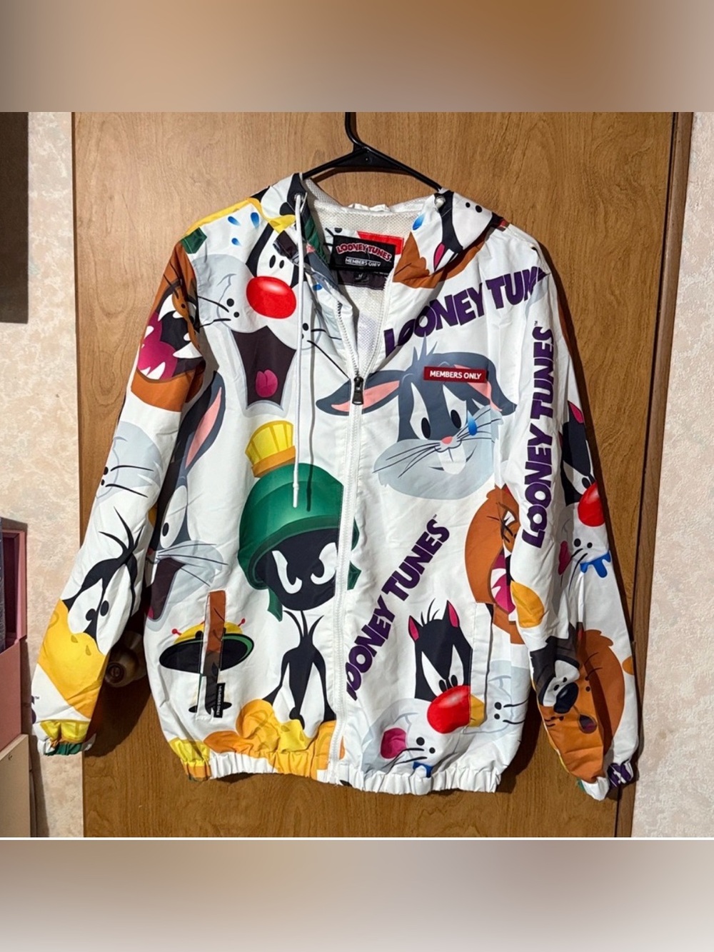 Members Only Looney Tunes Multicolor Cartoon Print Jacket